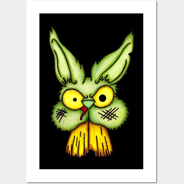 Zombie Bunny Wall Art by OrneryDevilDesign